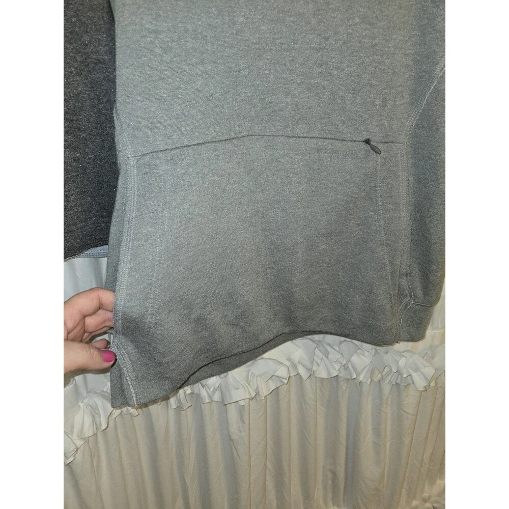 Nike Men Dri-FIT Baseball Pullover Hoodie Gray 3/4 Sleeve Large